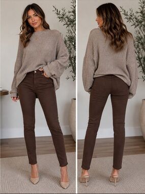 YMI Dark Brown High-Rise Skinny Jeans